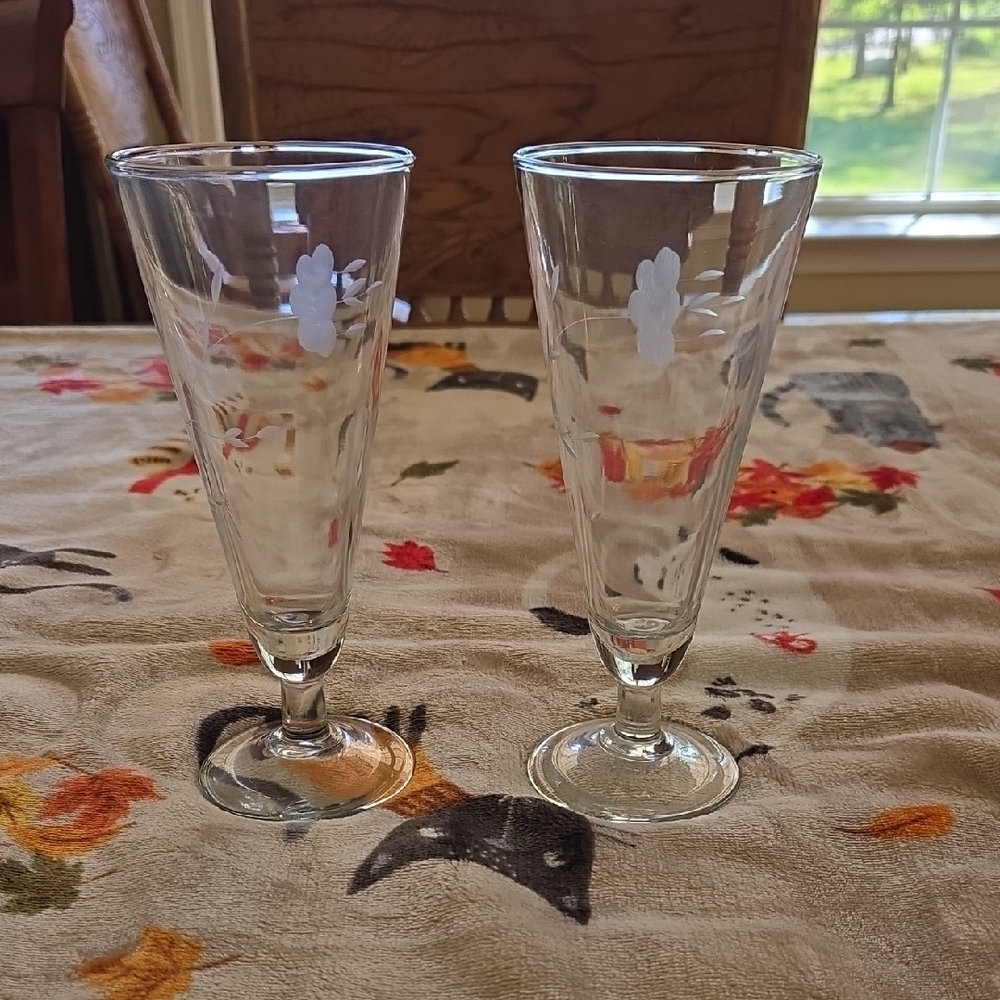 Princess House Clear Floral Glasses